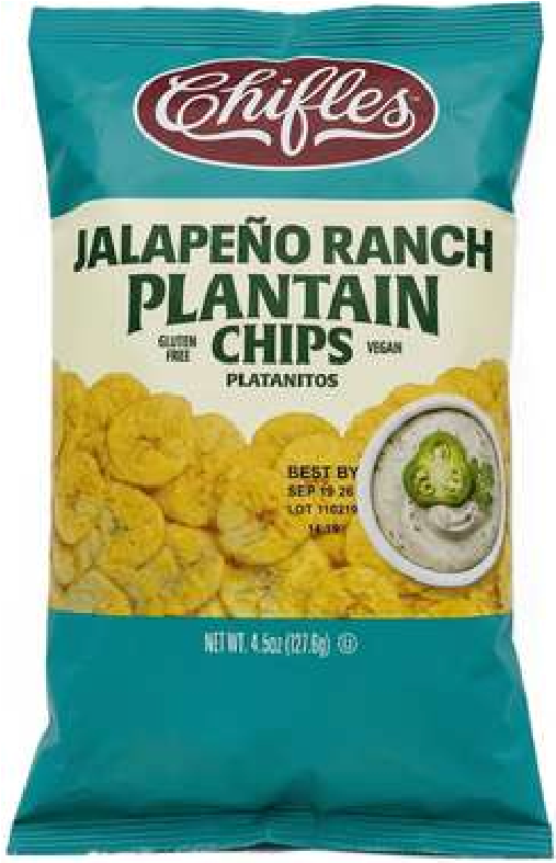 JALAPEÑO RANCH PLANTAIN CHIPS 1 BAG/4.5 OZ (14) | ATENCIO GROUP